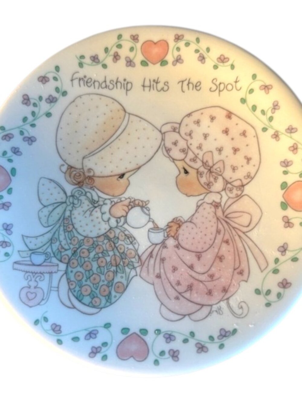 Friendship Hits The Spot Decorative Ceramic Trinket Dish - Pink & Mint